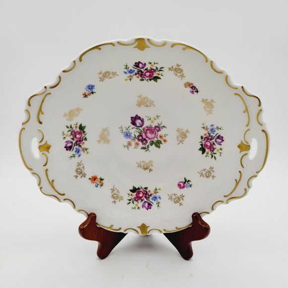 Reichenbach Vtg Porcelain Handled Serving Bowl/Plate German Democratic Republic - Picture 1 of 10